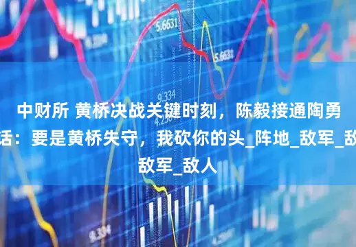 中财所 黄桥决战关键时刻，陈毅接通陶勇电话：要是黄桥失守，我砍你的头_阵地_敌军_敌人